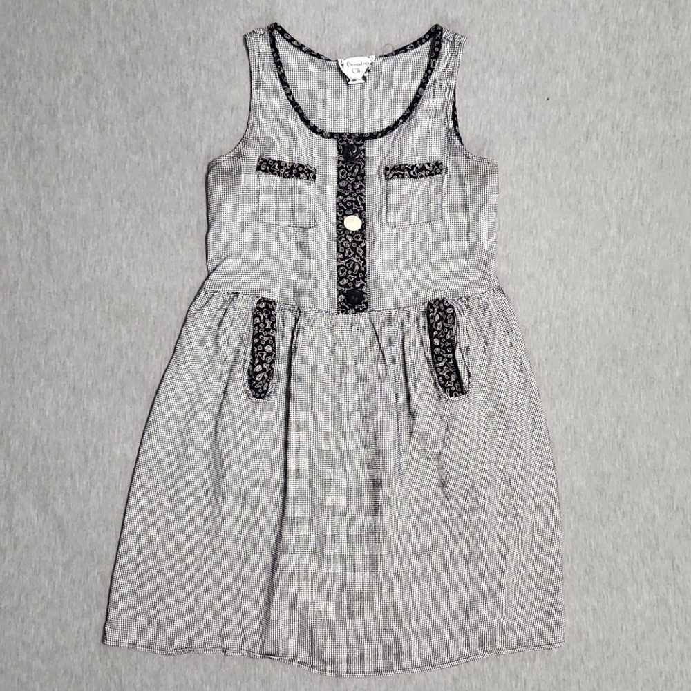 Vintage Dressing Clio Patchwork Houndstooth Black… - image 4